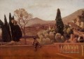 Jardins de la Villa d’Este à Tivoli plein air romantisme Jean Baptiste Camille Corot